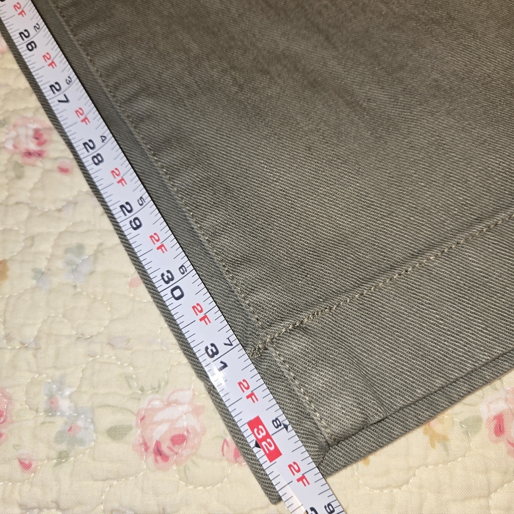 Gap Loose Khaki Pants Women's 6 Tall Olive Green High Rise Straight Leg Pants - Picture 10 of 10